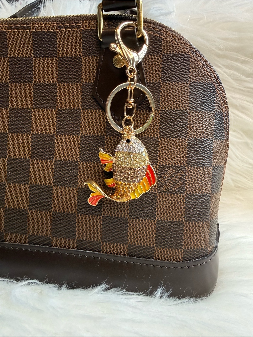 Gold Fish Keychain bag Charm Keyring